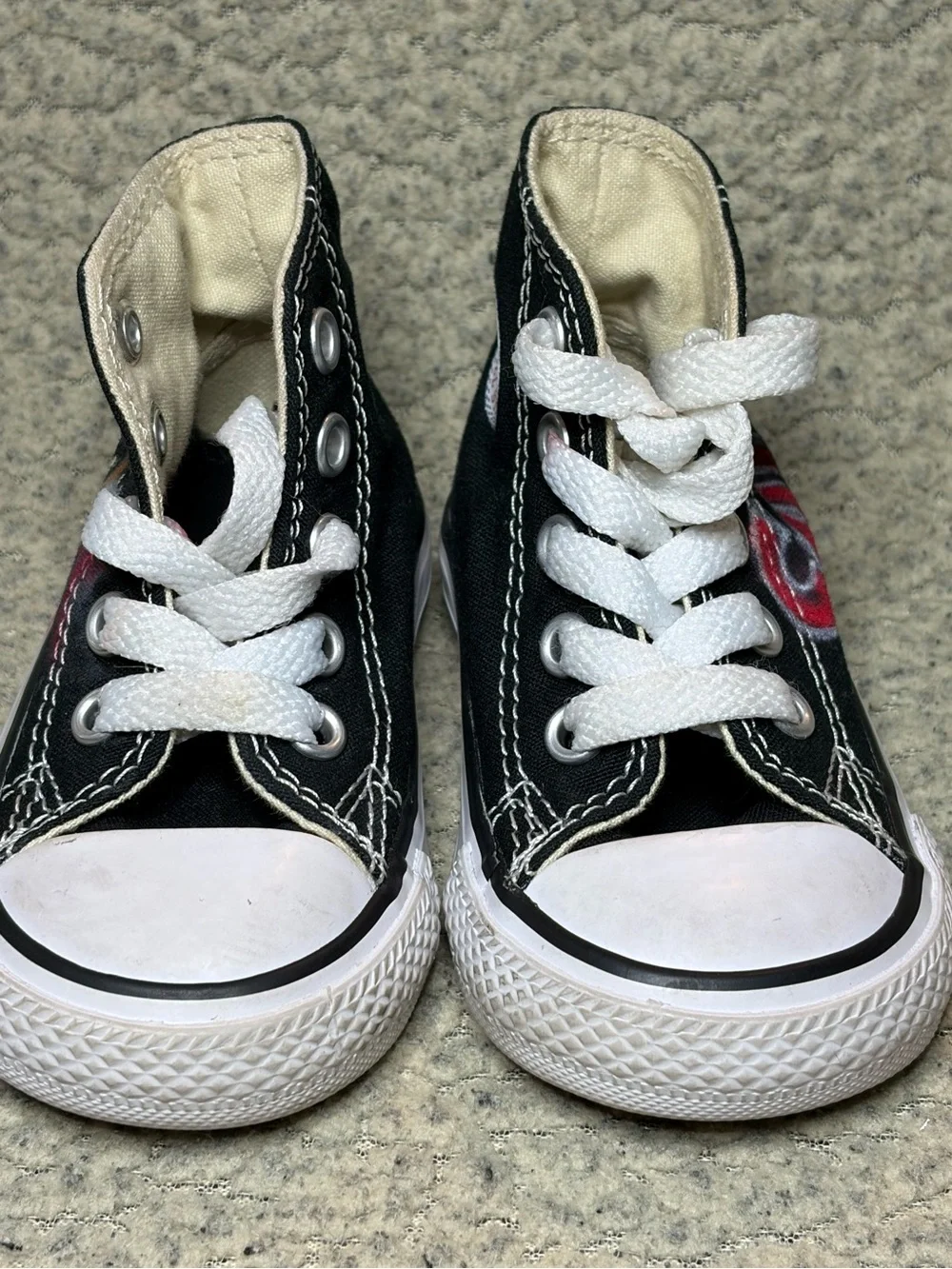 Converse Black High-Top Sneakers with Custom Painted Graphics